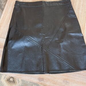 NWOT, THML Black Faux Leather A line pencil mini Skirt, Small